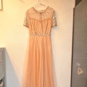 Boohoo Pink Blush long dress, never worn!